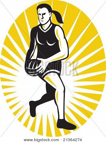 jugador de Netball con bola