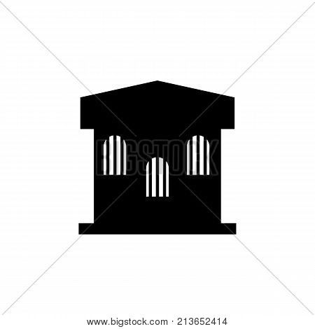 prison arrest building icon on white background