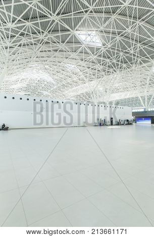 ZAGREB AIRPORT - 24 APRIL 2017: Interior of the departures terminal.