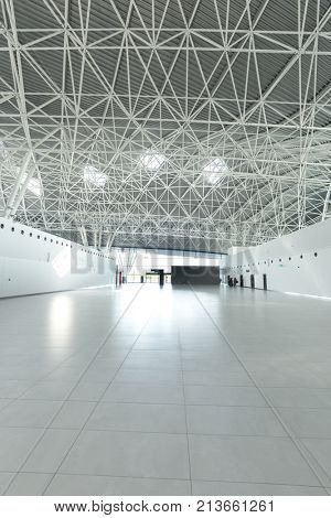 ZAGREB AIRPORT - 24 APRIL 2017: Interior view of the departure terminal.