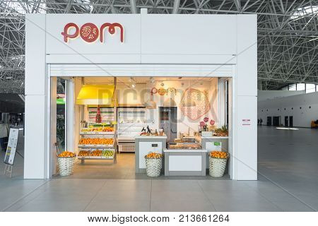 ZAGREB AIRPORT - 24 APRIL 2017: Retail store at departure terminal.