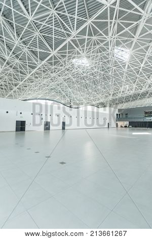 ZAGREB AIRPORT - 24 APRIL 2017: Interior view of the departure terminal.