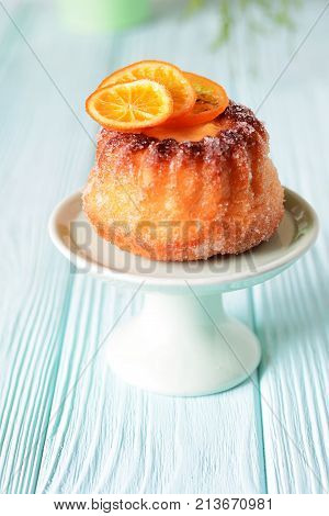 Christmas baking. Fragrant kuglof. Pastry on a light background. Cake.