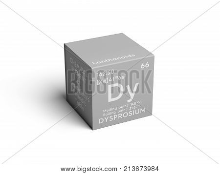 Dysprosium. Lanthanoids. Chemical Element Of Mendeleev's Periodic Table. 3D Illustration.