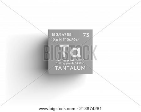 Tantalum. Transition Metals. Chemical Element Of Mendeleev's Periodic Table. 3D Illustration.