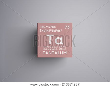 Tantalum. Transition Metals. Chemical Element Of Mendeleev's Periodic Table. 3D Illustration.