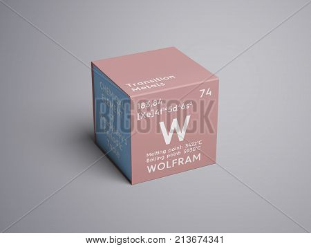 Wolfram. Transition Metals. Chemical Element Of Mendeleev's Periodic Table. 3D Illustration.