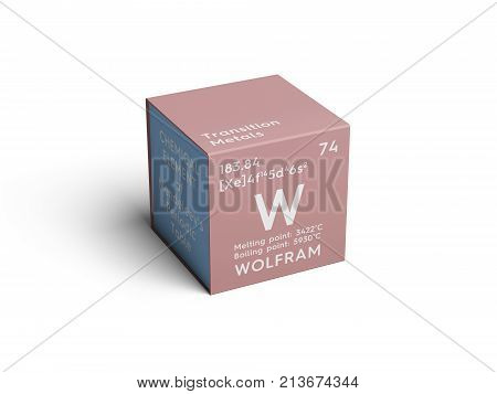 Wolfram. Transition Metals. Chemical Element Of Mendeleev's Periodic Table. 3D Illustration.