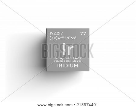 Iridium. Transition Metals. Chemical Element Of Mendeleev's Periodic Table. 3D Illustration.