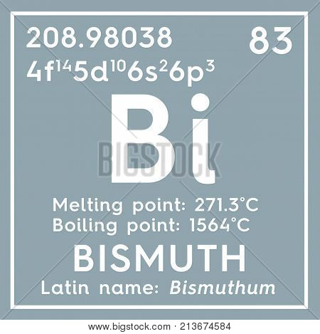 Bismuth. Bishmuthum. Post-transition Metals. Chemical Element Of Mendeleev's Periodic Table. 3D Illu