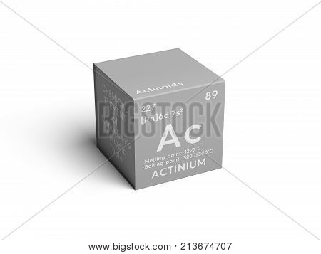 Actinium. Actinoids. Chemical Element Of Mendeleev's Periodic Table. 3D Illustration.