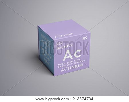 Actinium. Actinoids. Chemical Element Of Mendeleev's Periodic Table. 3D Illustration.