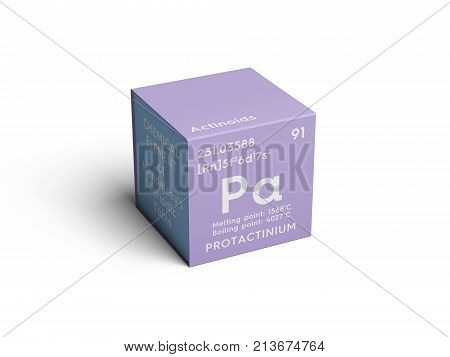 Protactinium. Actinoids. Chemical Element Of Mendeleev's Periodic Table. 3D Illustration.