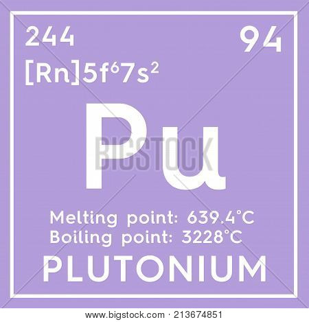Plutonium. Actinoids. Chemical Element Of Mendeleev's Periodic Table.. 3D Illustration.