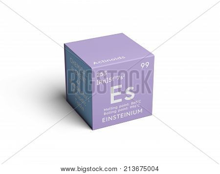 Einsteinium. Actinoids. Chemical Element Of Mendeleev's Periodic Table. 3D Illustration.