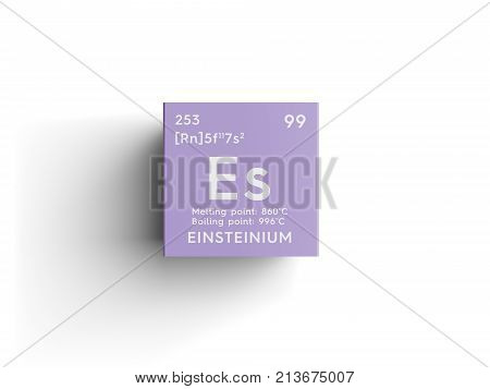 Einsteinium. Actinoids. Chemical Element Of Mendeleev's Periodic Table. 3D Illustration.