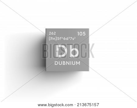 Dubnium. Transition Metals. Chemical Element Of Mendeleev's Periodic Table. 3D Illustration.