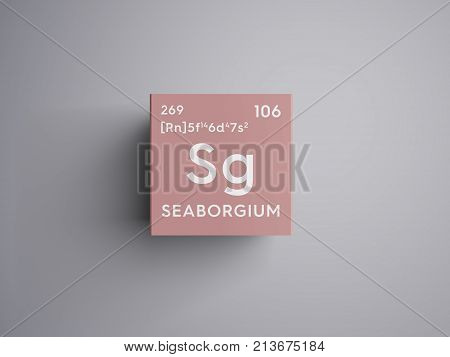 Seaborgium. Transition Metals. Chemical Element Of Mendeleev's Periodic Table. 3D Illustration.