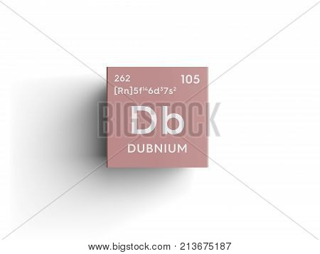 Dubnium. Transition Metals. Chemical Element Of Mendeleev's Periodic Table. 3D Illustration.
