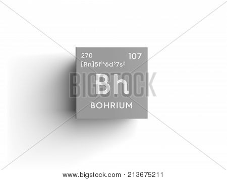 Bohrium. Transition Metals. Chemical Element Of Mendeleev's Periodic Table. 3D Illustration.