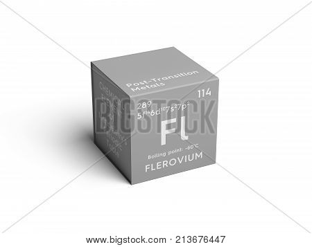 Flerovium. Post-transition Metals. Chemical Element Of Mendeleev's Periodic Table. 3D Illustration.