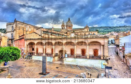 The Basilica of Mary SS. Annunziata in Comiso. Sicily, Southern Italy