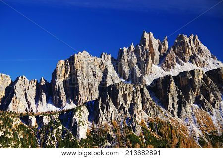 Croda da Lago in the Dolomites, Italy, Europe