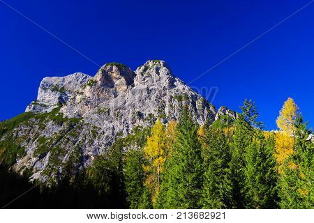 Alpine landscape in the Dolomites, Italy, Europe