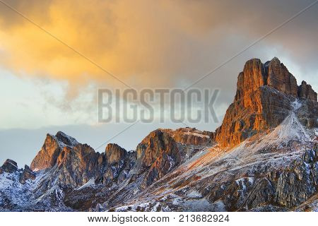 Alpine landscape in the Dolomites, Italy, Europe