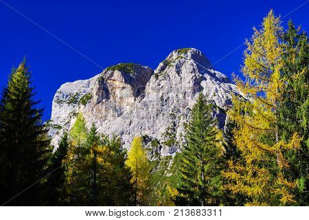Alpine landscape in the Dolomites, Italy, Europe