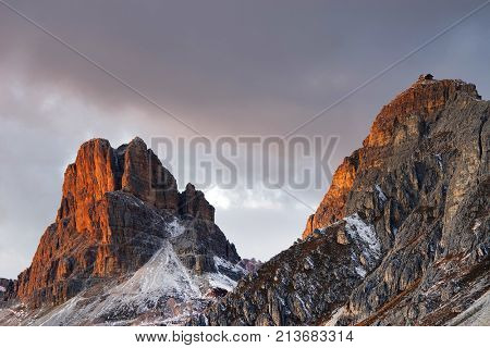 Alpine landscape in the Dolomites, Italy, Europe