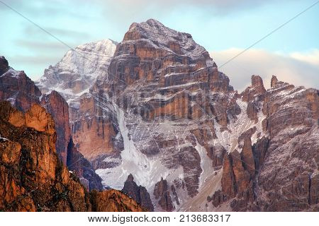 Alpine landscape in the Dolomites, Italy, Europe