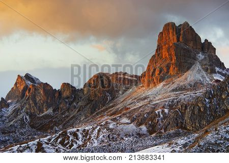 Alpine landscape in the Dolomites, Italy, Europe
