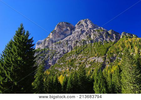 Alpine landscape in the Dolomites, Italy, Europe