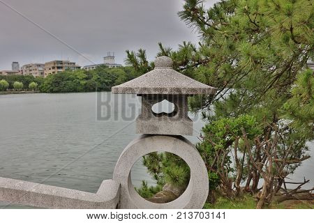 The Stone Light At Ohori Park Fukuoka