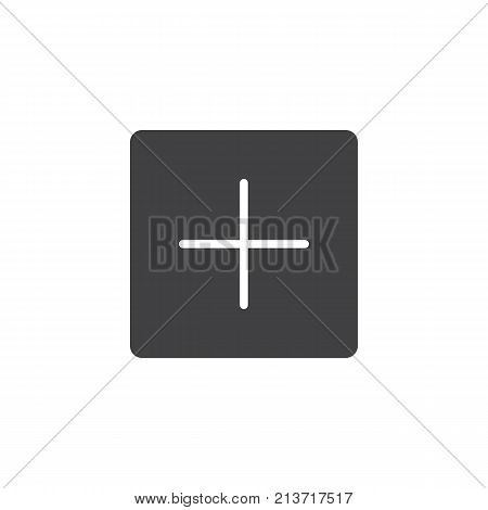 Add new icon vector, filled flat sign, solid pictogram isolated on white. Square with plus symbol, logo illustration.
