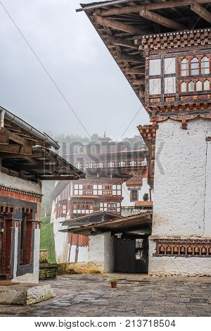 Inner View Of Trongsa Dzong, One Of The Oldest Dzongs In Bumthang, Bhutan.