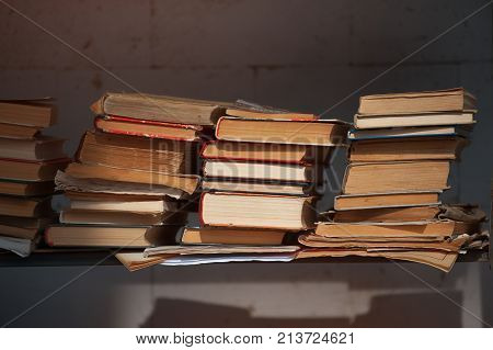 Bookshelves on the street outdoors. Bookcrossing concept.