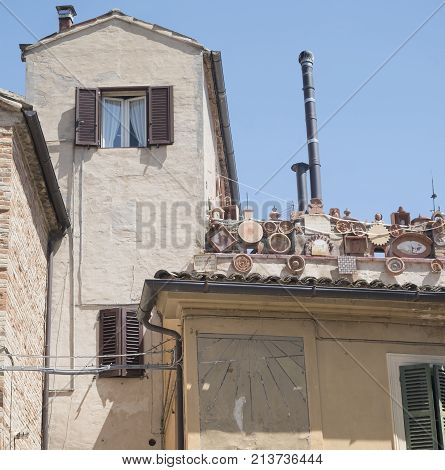 Recanati (Macerata Marches Italy): typical buildings of the historic town
