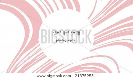 Creative Modern Photographer Business Card, With Abstract Pink Marble Texture. Vector Design Concept