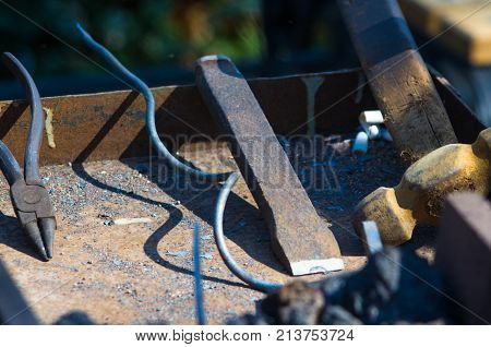 Blacksmith Tools And Fixtures For Hand Forged Metal