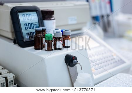 For multiple purposes.  Unlike brown vials with caps putting in while standing on medical equipment and electronic screen standing behind them