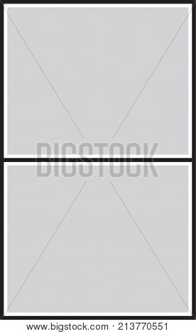 Vector frame for photos and pictures, photo collage, photo puzzle black and white