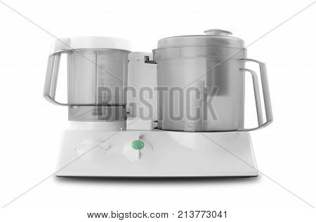 Home appliance - Food processor on a white background. It is isolated the worker of paths is present.