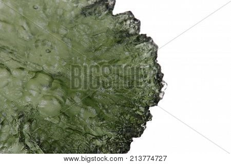 Green Moldavite Mineral From Czech Republic Isolated