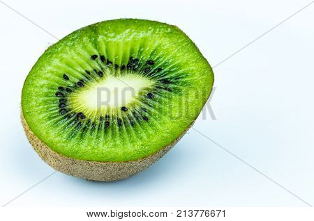 Juicy Kiwi Fruit Sliced On White