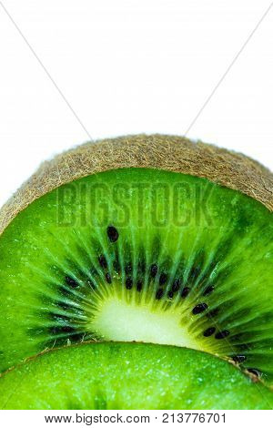 Juicy Kiwi Fruit Sliced On White