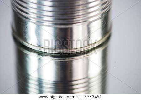 Tin cans on white background, unbranded, white