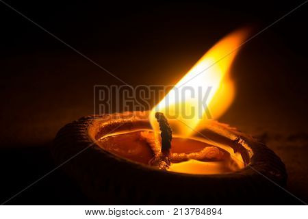 Fire Lantern Oil Or Beeswax Lantern Burn Light In Loy Krathong Festival Thailand
