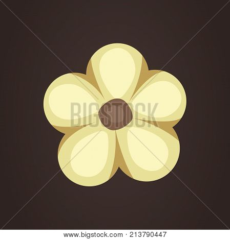 garlic vector cartoon isolated illustration on dark.